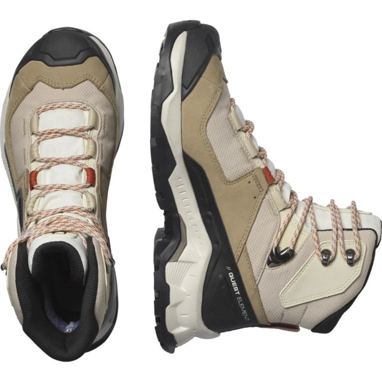Salomon Quest Element GTX Turisticka Obuv Damske Béžové Olivovo Zelená Čierne | SK 7AKIOE